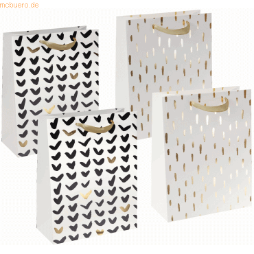 Sigel Geschenktaschen-Set Large Brush Art Black&Gold 260x330x120mm Sigel Geschenktaschen-Set Large Brush Art Black&Gold 260x330x120mm von Sigel
