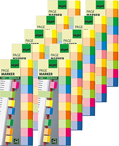 Sigel HN682 Haftmarker Multicolor (aus Papier | 10er Pack) von Sigel