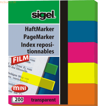 Sigel Haftmarker Film 12x60mm 5 Farben von Sigel