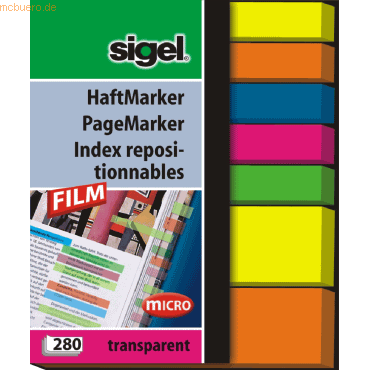 Sigel Haftmarker Film 50x63mm 280 Blatt von Sigel