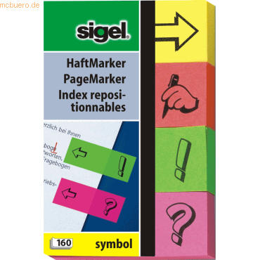 Sigel Haftmarker Symbol 50x80mm sortiert VE=4 Blöcke a 40 Blatt Stück Sigel Haftmarker Symbol 50x80mm sortiert VE=4 Blöcke a 40 Blatt Stück von Sigel