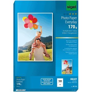 Sigel IP715 A4 (210 x 297 mm), Weiß, glänzend, A4 (210 x 297 mm), Tintenstrahldrucker, glänzend, weiß, 170 g/m², 100 Blatt von Sigel