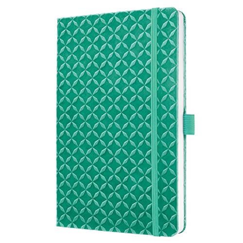 Sigel JN133 Notizbuch Tagebuch Jolie, ca. A5, liniert, Hardcover, Gummiband, Stifteschlaufe, Einstecktasche, mintgrün, aus nachhaltigem Papier von Sigel