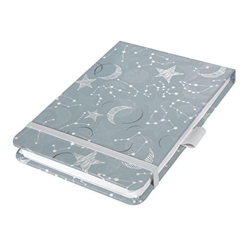 SIGEL JN348 Notizblock Jolie, Cosmic Fantasy Grey, A6+, Dot-Lineatur, Hardcover, 79 Blatt, aus nachhaltigem Papier von Sigel