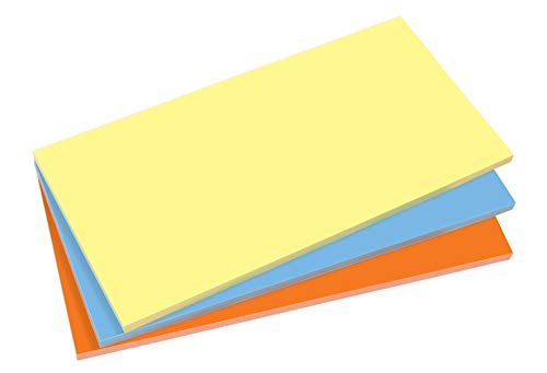 SIGEL MU134 Static Notes , elektrostatisch haftend, keine Klebstoff-Rückstände, gelb, blau, orange, 20x10 cm, 3 Blocks à 100 Blatt von Sigel