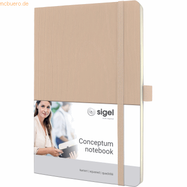 Sigel Notizbuch Conceptum A5 97 Blatt Softcover kariert 80g beige von Sigel