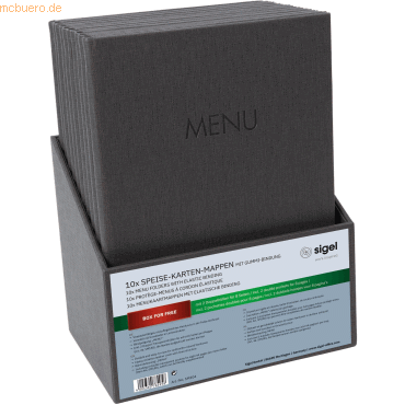 Sigel Speisekarten-Mappe Gummi-Bindung A4 Prägung MENU anthrazit mit B Sigel Speisekarten-Mappe Gummi-Bindung A4 Prägung MENU anthrazit mit B von Sigel