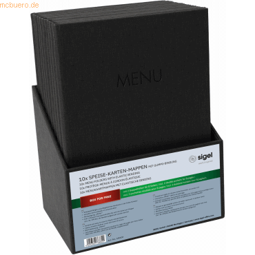 Sigel Speisekarten-Mappe Gummi-Bindung A4 Prägung MENU schwarz mit Box Sigel Speisekarten-Mappe Gummi-Bindung A4 Prägung MENU schwarz mit Box von Sigel