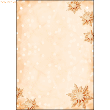 Sigel Weihnachts-Motiv-Papier A4 90g Golden Snowflakes VE=100 Blatt von Sigel