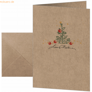 Sigel Weihnachtskarte A6(A5) 225g 10+10 Stück Kraftkarton Christmas wi von Sigel