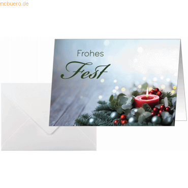 Sigel Weihnachtskarte A6 250g 25+25 Stück Candlelight Cheer von Sigel