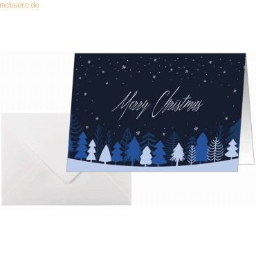 Sigel Weihnachtskarte A6 250g 25+25 Stück Snowflake Serenity von Sigel
