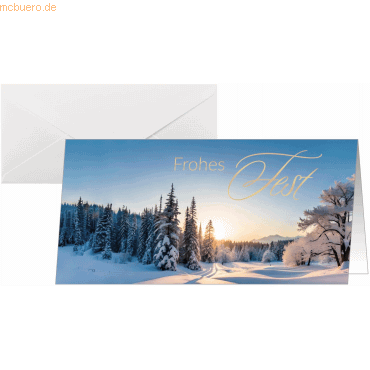 Sigel Weihnachtskarte DL 250g 25+25 Stück Winter Wonderland von Sigel