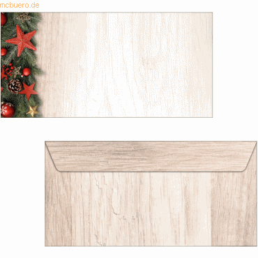 Sigel Weihnachtsumschlag DIN lang 90g 50 Stück Chalet Style von Sigel