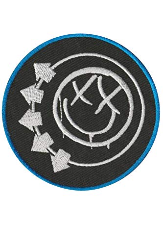 Blink 182 Smiley Red Blue Aufnäher Besticktes Patch zum Aufbügeln Applique von SigitasTrading