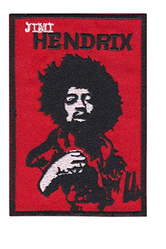 Jimi Hendrix Red Gold Aufnäher Besticktes Patch zum Aufbügeln Applique von SigitasTrading