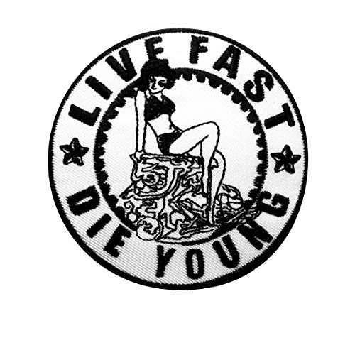Live fast DIE YOUNG Aufnäher Besticktes Patch zum Aufbügeln Applique von SigitasTrading