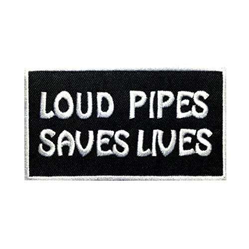 Loud Pipes SAVES LIVES ny Bigbike Aufnäher Besticktes Patch zum Aufbügeln Applique von SigitasTrading
