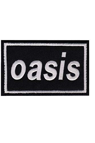 SigitasTrading Oasis Aufnähers Besticktes Patch zum Aufbügeln Applique, Schwarz, Rechteckig, Mittel, Dekorativ, Fantasie, 1 Stück von SigitasTrading