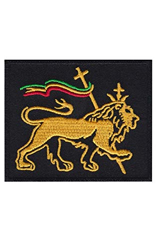 Reggae Lion Of Judah Rastafari Square Aufnäher Besticktes Patch zum Aufbügeln Applique von SigitasTrading