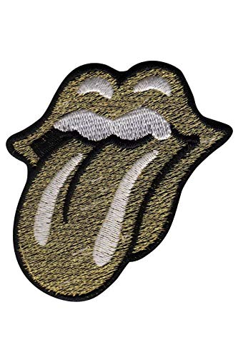 Rolling Stones Gold Aufnäher Besticktes Patch zum Aufbügeln Applique von SigitasTrading