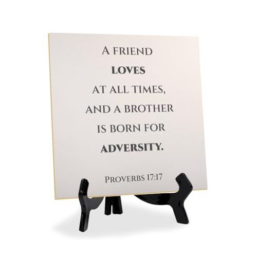 A Friend Loves At All Times, And A Brother Is Born For Adversity Sprichwörter 17:17 12,7 x 12,7 cm Quadratisches Tischschild mit Acryl-Staffelei | Religiöse Bibelzitate A Friend Loves At All Times, And A Brother Is Born For Adversity Sprichwörter 17:17 12,7 x 12,7 cm Quadratisches Tischschild mit Acryl-Staffelei | Religiöse Bibelzitate von Signs ByLITA