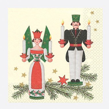 Sigro Engel/Bergmann Motiv Weihnachten Servietten, 33 x 33 cm, Papier, weiß, 33 x 33 x 30 cm von Sigro