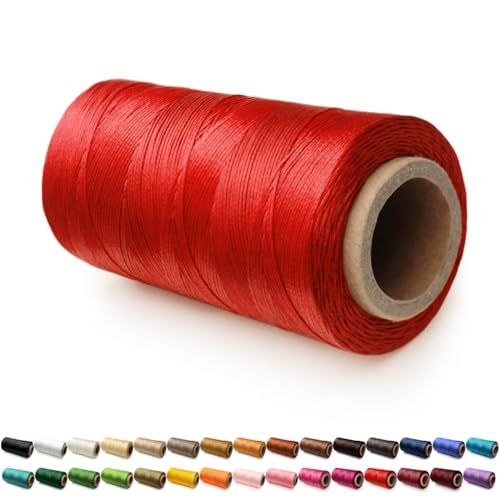 1.0mm Flache Sattlergarn Ledergarn Gewachst, 210D Wachsfaden, Leder Nähen Faden Sattlergarn Gewachste für Lederprojekten Reparatur Buchbinderei Leder Handwerk von SiiRo