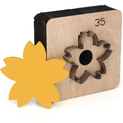 Sakura-Leder-Stanzschablonen-Set, 35 mm, Leder-Stanzform zum Schneiden von Formen, Sakura-Form, Leder-Stanzform für DIY-Lederhandwerk Sakura-Leder-Stanzschablonen-Set, 35 mm, Leder-Stanzform zum Schneiden von Formen, Sakura-Form, Leder-Stanzform für DIY-Lederhandwerk von SiiRo