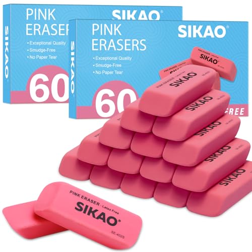 Rosa Radiergummis 120 Stück Radiergummis Kinder, Rosa Fase Radierer Latex Frei, Radiergummi Weich Bulk, Kunst Radiergummi FüR Die Zeichnung, Klassenzimmer Essentials FüR Studenten Lehrer, Eraser von Sikao