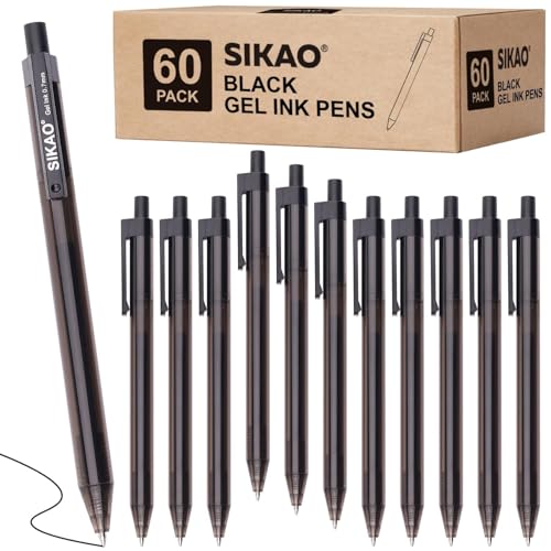 Sikao 60 schwarze Gelschreiber, Kugelschreiber, glattes Schreiben, kein Schmieren, schwarze Tinte, mittlere Spitze, einziehbare Klickstifte, Schule, Büro für Server Sikao 60 schwarze Gelschreiber, Kugelschreiber, glattes Schreiben, kein Schmieren, schwarze Tinte, mittlere Spitze, einziehbare Klickstifte, Schule, Büro für Server von Sikao