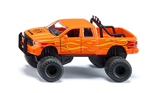 siku 2358, Dodge RAM 1500 mit Ballonreifen, Spielzeug-Auto, 1:50, Metall/Kunststoff, Schwarz/Orange, Wechselbare Räder, Tür, Motorhaube und Heckklappe zum Öffnen siku 2358, Dodge RAM 1500 mit Ballonreifen, Spielzeug-Auto, 1:50, Metall/Kunststoff, Schwarz/Orange, Wechselbare Räder, Tür, Motorhaube und Heckklappe zum Öffnen von Siku