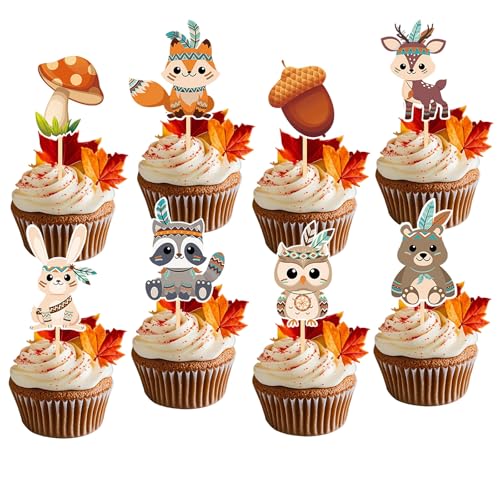 Silars Cake Topper Waldtiere, 24 Stücke Waldtiere Geburtstag Deko Tortendeko Waldtiere Rehkitz Fuchs Eule Kaninchen Bär Eichhörnchen, Muffin Deko Tiere für Kindergeburtstag, Babyparty, Geburtstag Silars Cake Topper Waldtiere, 24 Stücke Waldtiere Geburtstag Deko Tortendeko Waldtiere Rehkitz Fuchs Eule Kaninchen Bär Eichhörnchen, Muffin Deko Tiere für Kindergeburtstag, Babyparty, Geburtstag von Silars