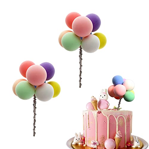 Silars Happy Birthday Tortendeko Luftballons, 2 Stücke Cake Topper Luftballons Kuchenstecker Geburtstag, Tortenaufleger Luftballons für Kuchen DIY Deko für Geburtstag, Valentinstag, Hochzeitstag (B) von Silars