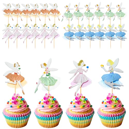 Silars Tortenaufleger Fee, 24 Stücke Tortendeko Fee Cupcake Toppers Fairy, Kuchendeko Fee Feen Muffin Deko für Kinder Mädchen Party Silars Tortenaufleger Fee, 24 Stücke Tortendeko Fee Cupcake Toppers Fairy, Kuchendeko Fee Feen Muffin Deko für Kinder Mädchen Party von Silars