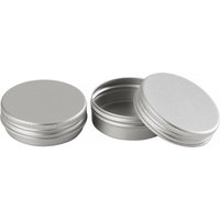 Aluminium Schraubdose - 10 ml, 2 Stück von Silber
