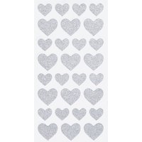 Glitzer-Sticker "Herzen" - Silber von Silber