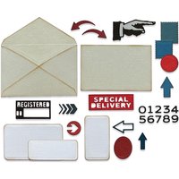 Sizzix Thinlits Stanzschablone "Postale by Tim Holtz" von Silber