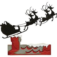 Sizzix Thinlits Stanzschablone "Reindeer Sleigh by Tim Holtz" von Silber