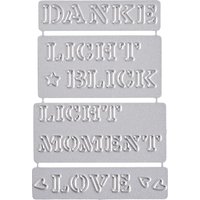Stanzschablone "Schriftdekore" für Marinas Licht Stanzschablone "Schriftdekore" für Marinas Licht von FarbTon Papier