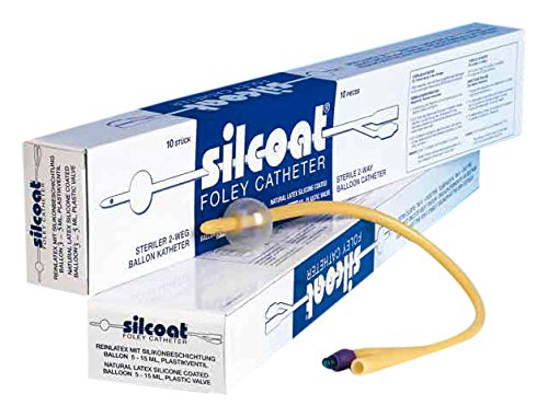 Silcoat 369018 Ballonkatheter, Typ Erwachsene, CH 18, Ballongröße 5/15 mL (10 er-Pack) von Silcoat
