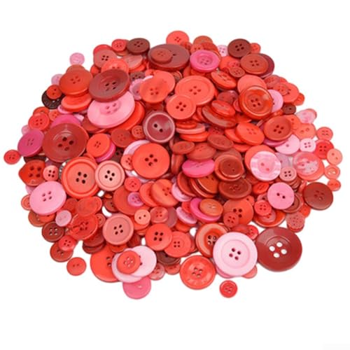 Runde Knöpfe, 13 cm, handgefertigt, Kunstharz, Nähzubehör für Kinder und Bastelprojekte (rot) von Sileduove