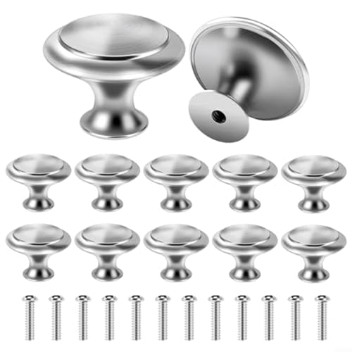 Sileduove 12 Stück Möbelknöpfe Silberne Schrankknöpfe, 30Mm Runde Edelstahl Schubladenknöpfe Kabinett Knöpfe Kommode Knöpfe mit Schrauben Türknauf Sileduove 12 Stück Möbelknöpfe Silberne Schrankknöpfe, 30Mm Runde Edelstahl Schubladenknöpfe Kabinett Knöpfe Kommode Knöpfe mit Schrauben Türknauf von Sileduove