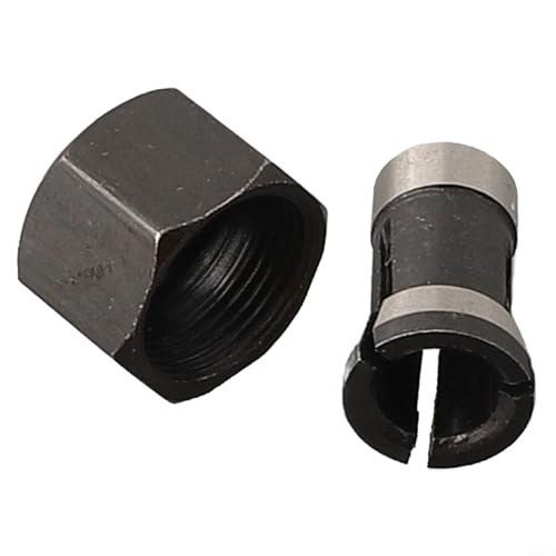Sileduove 2 x Oberfräsen-Spannzangenfutter, Oberfräsen-Bit, Spannzange, M15, Schraubenmutter für elektrische Oberfräse und Fräser, Karbonstahl, Fräswerkzeug-Adapter-Set (8 mm) von Sileduove