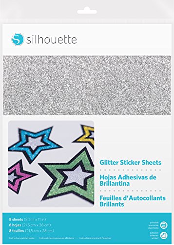 Silhouette America Medium Silhouette Glitzer-Aufkleber, 21,6 x 27,9 cm, Schwarz, 8 Stück von Silhouette America