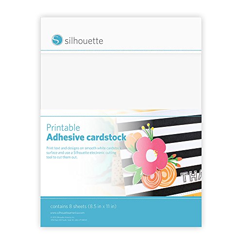 Silhouette America Silhouette bedruckbarer selbstklebender Karton, 21,6 x 27,9 cm, 8 Stück, Weiß, 21,6 x 27,9 cm von Silhouette America