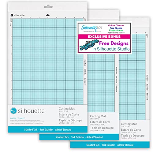 Silhouette Standard 20,3 cm Schneidematte, 3er-Pack für die Verwendung mit Vinyl-Ausstechformen der Portrait-Serie mit 50 Bonus-Designs Silhouette Standard 20,3 cm Schneidematte, 3er-Pack für die Verwendung mit Vinyl-Ausstechformen der Portrait-Serie mit 50 Bonus-Designs von Silhouette America