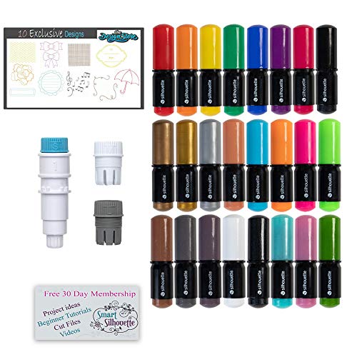 Silhouette Deluxe Stift-Starter-Set für Cameo 4: 24 Stifte, Stifthalter, 30-tägige Smart Silhouette-Testversion von Silhouette America