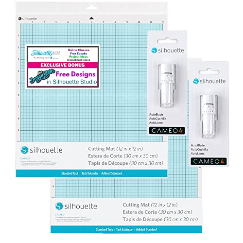 Silhouette Cameo 4 Autoblade2 und Standard-Matte, Doppelpack enthält (2) 30,5 cm Standard-Matte, (2) AutoBlade 2 für die Verwendung mit dem Cameo 4 und eine 30-Tage-Testversion für Smart-Silhouette von Silhouettes