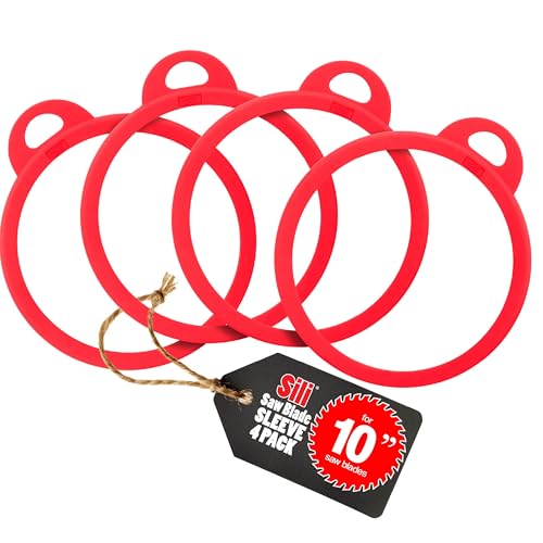 Sili Hülse Silikon-Sägeblatt-Aufbewahrungshalter-Abdeckung für runde Gehrungstischsägeblätter und Tischsägenzubehör (25,4 cm, 4 Stück) von Sili